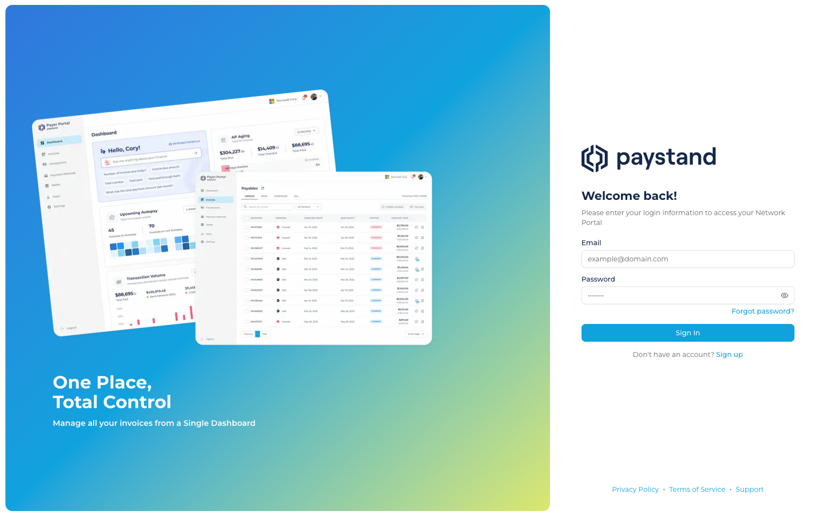 Network Portal login page