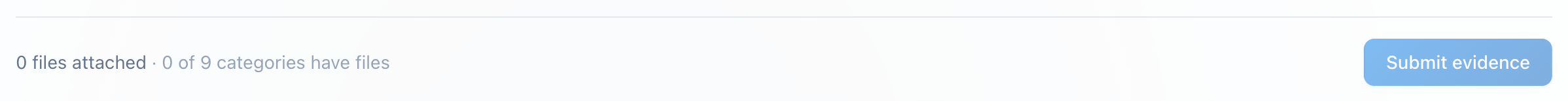 Submit evidence button with a count of files attached