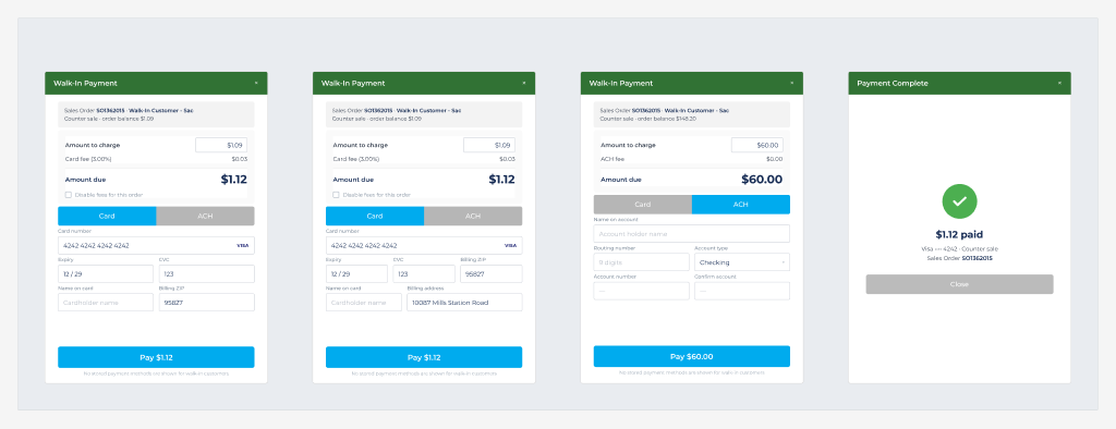 Walk-in payment flow overview in NetSuite