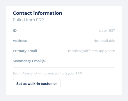 Set as walk-in customer on the customer record